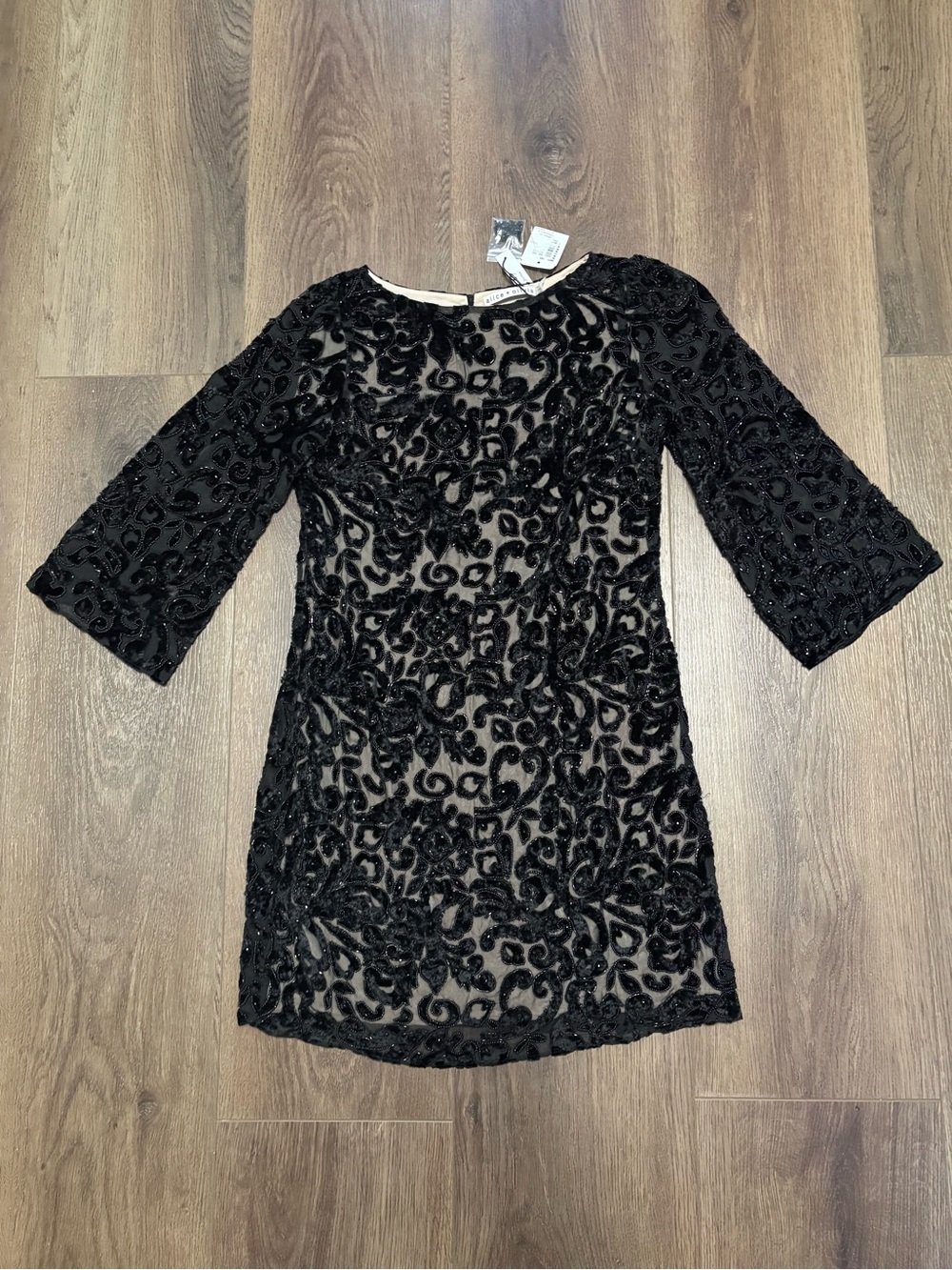 alice + olivia womens beaded chic dress size 2